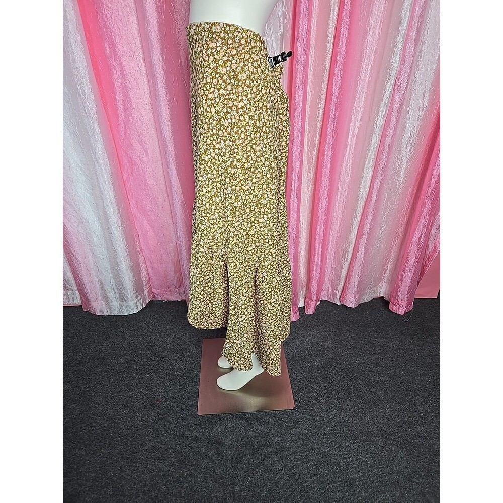 Altar'd State Brown Floral High Low Ruffle Maxi Boho Skirt Size Large - Picture 9 of 15